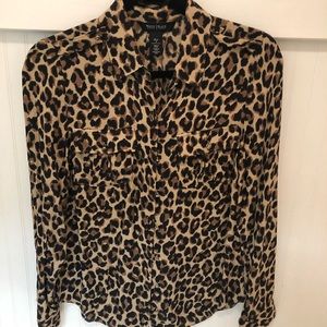 Leopard print silk blouse